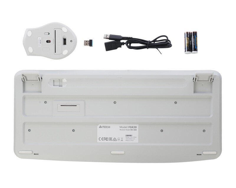 Комплект (клавіатура, миша) бездротовий A4Tech Fstyler FG2500S Plus White
