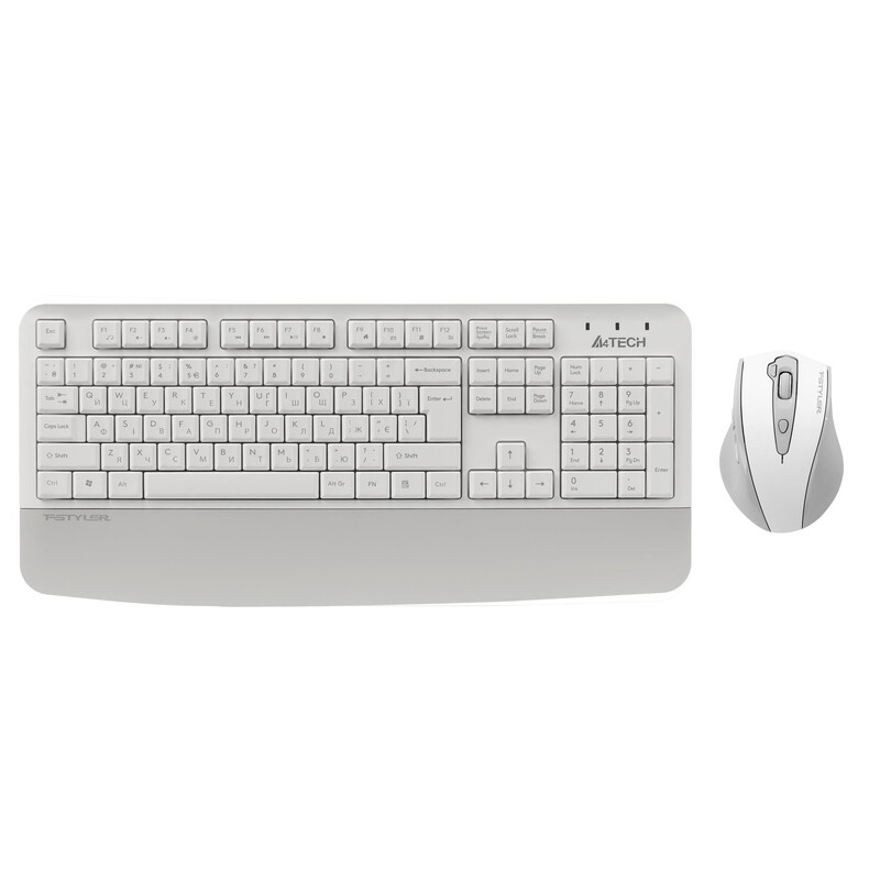 Комплект (клавіатура, миша) бездротовий A4Tech Fstyler FG2500S Plus White