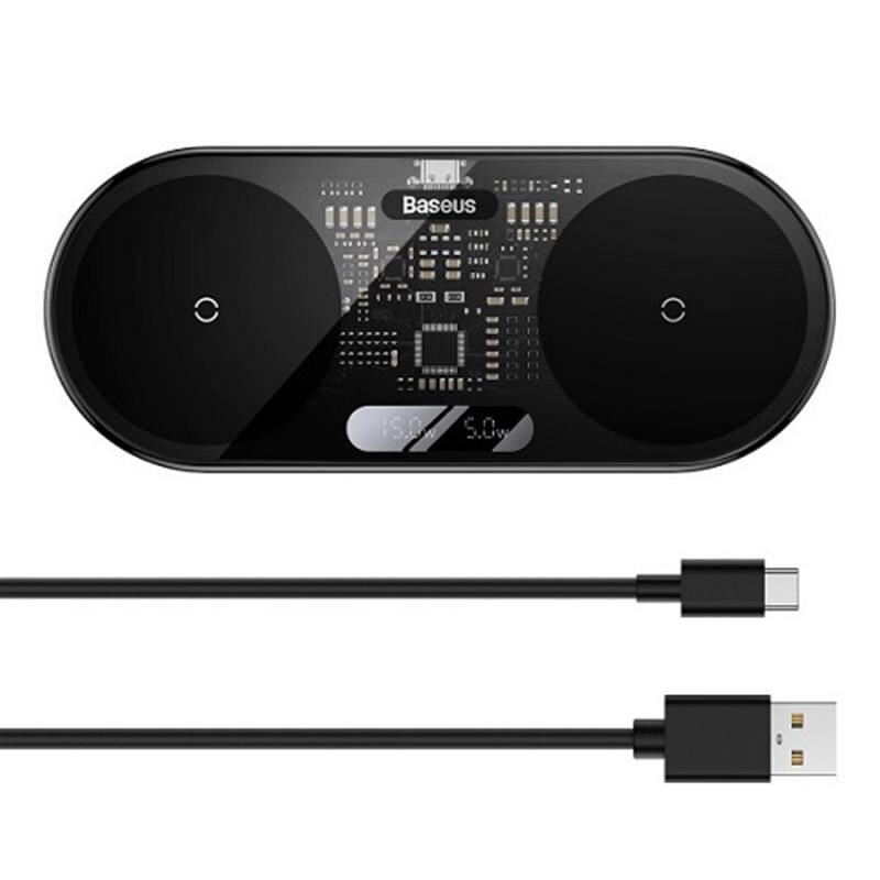 Беспроводное зарядное устройство Baseus Digital LED Display 20W Black (WXSX010101)