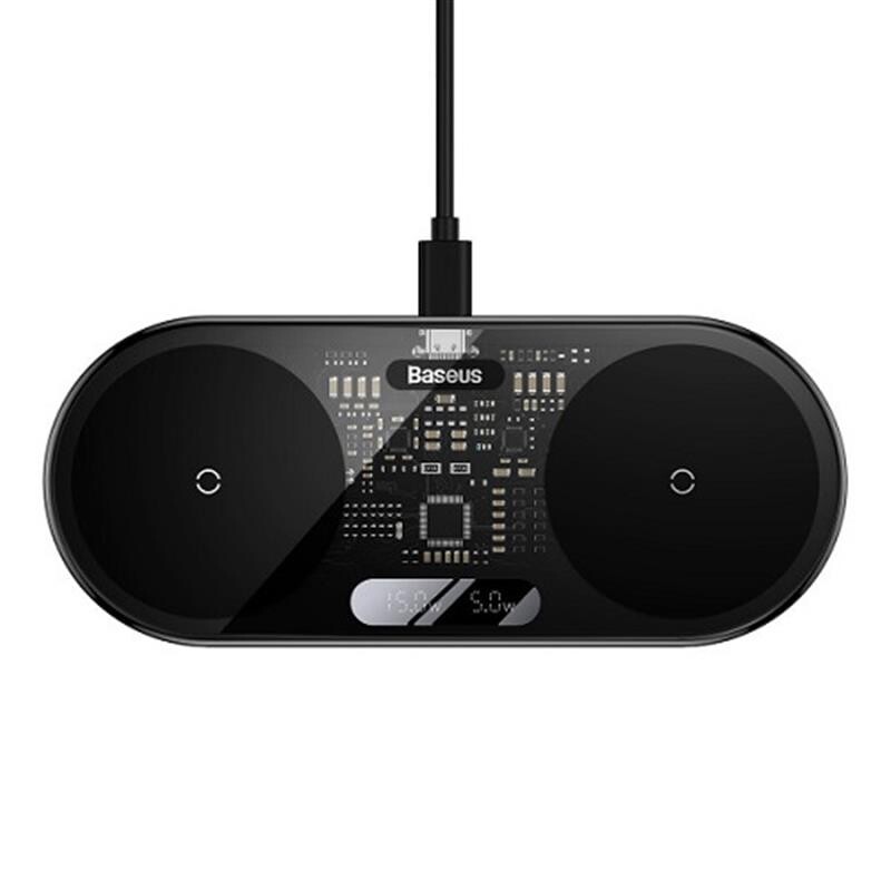 Беспроводное зарядное устройство Baseus Digital LED Display 20W Black (WXSX010101)