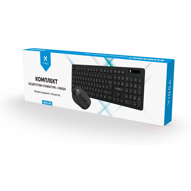 Комплект (клавіатура, мишка) бездротовий Vinga KBSW-100 Black