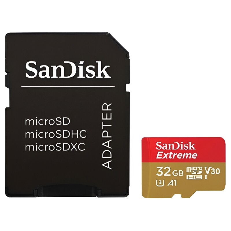 Карта памяти MicroSDHC  32GB UHS-I/U3 Class 10 SanDisk Extreme A1 R100/W60MB/s + SD-adapter (SDSQXAF-032G-GN6AA)