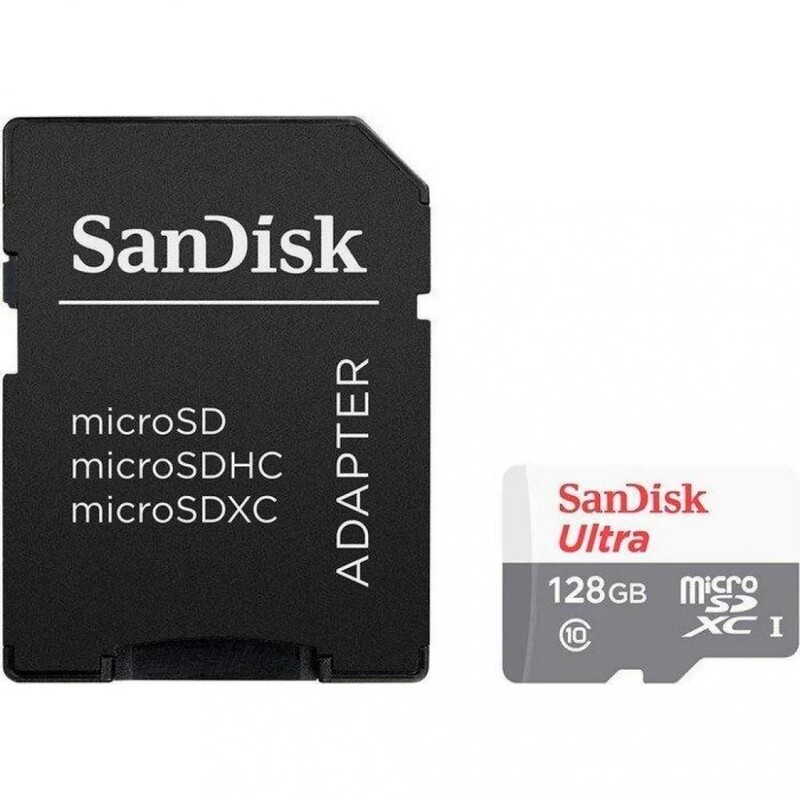 Карта памяти MicroSDXC 128GB UHS-I Class 10 SanDisk Ultra R100/W10MB/s + SD-адаптер (SDSQUNR-128G-GN3MA)
