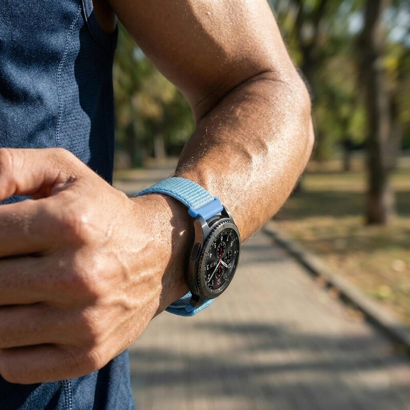 Ремешок BeCover Nylon Style для Amazfit Stratos (22mm) 1/2/2S/3/GTR 2/GTR 47mm/GTR Lite 47mm/Nexo/Pace/GTR 3 Pro/GTR 4 Aqua Blue (715005)