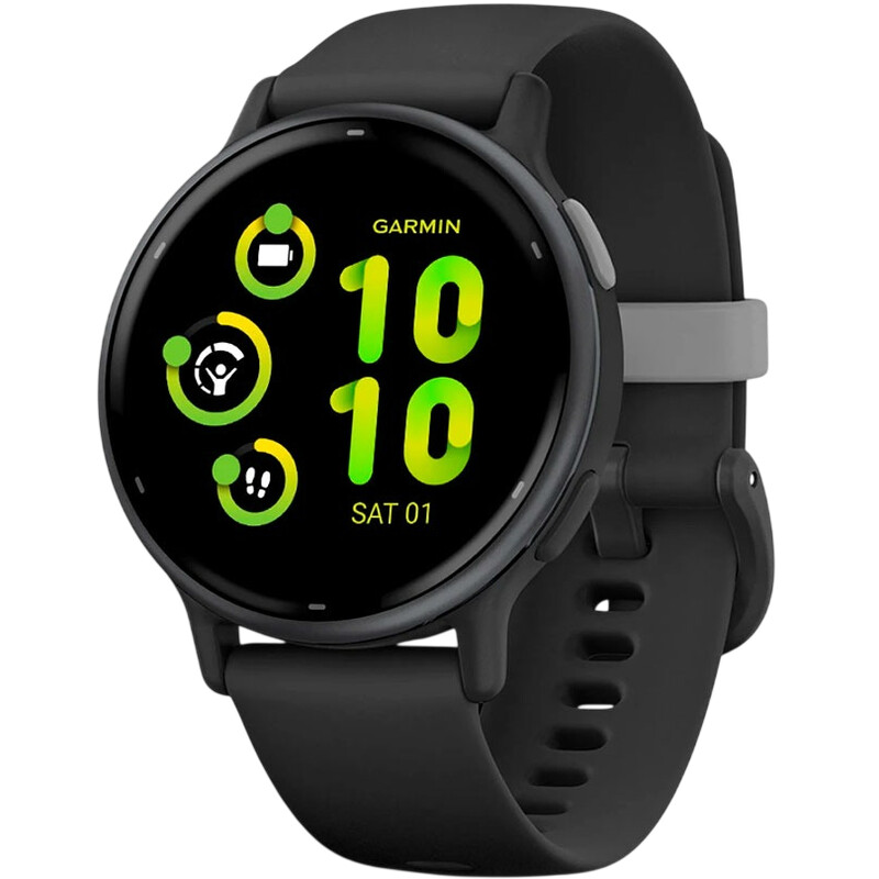 Смарт-годинник Garmin Vivoactive 5 Slate Aluminium Bezel with Black Case and Silicone Band (010-02862-10)