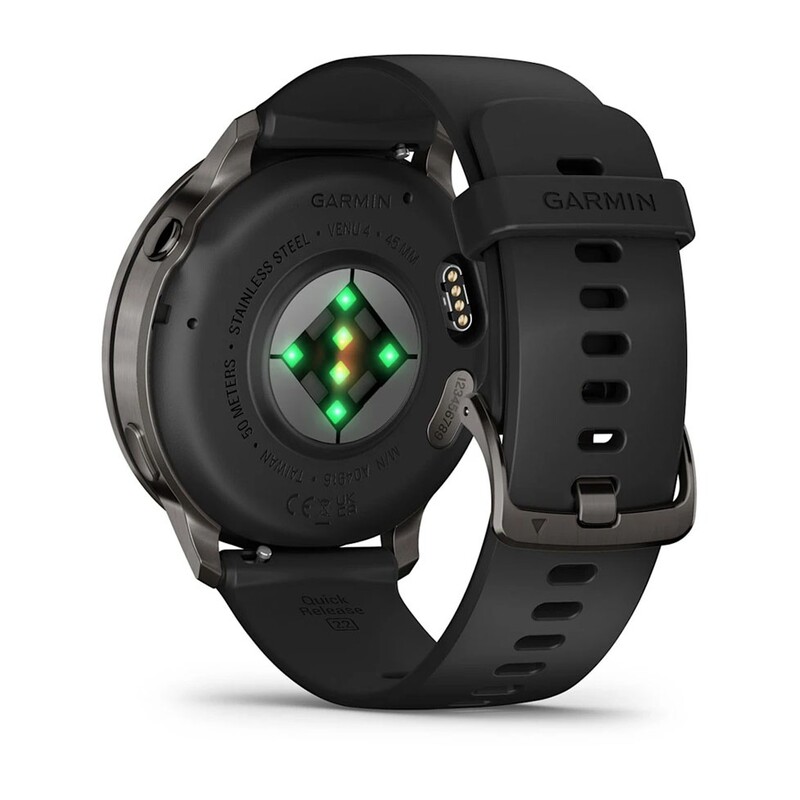 Смарт-годинник Garmin Venu 4 45mm Slate Bezel with Black Silicone Band (010-03014-00)
