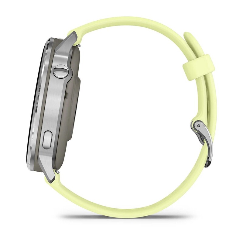 Смарт-годинник Garmin Venu 4 45mm Silver Bezel with Citron Silicone Band (010-03014-02)