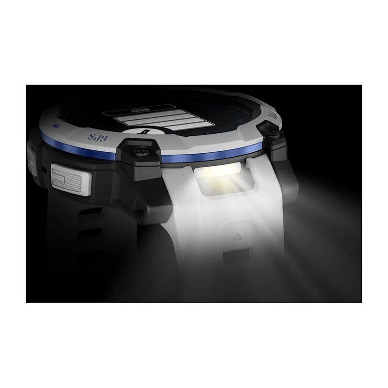 Смарт-часы Garmin Instinct 3 45mm Solar Whitestone with Whitestone/Bolt Blue Silicone Band (010-02934-03)