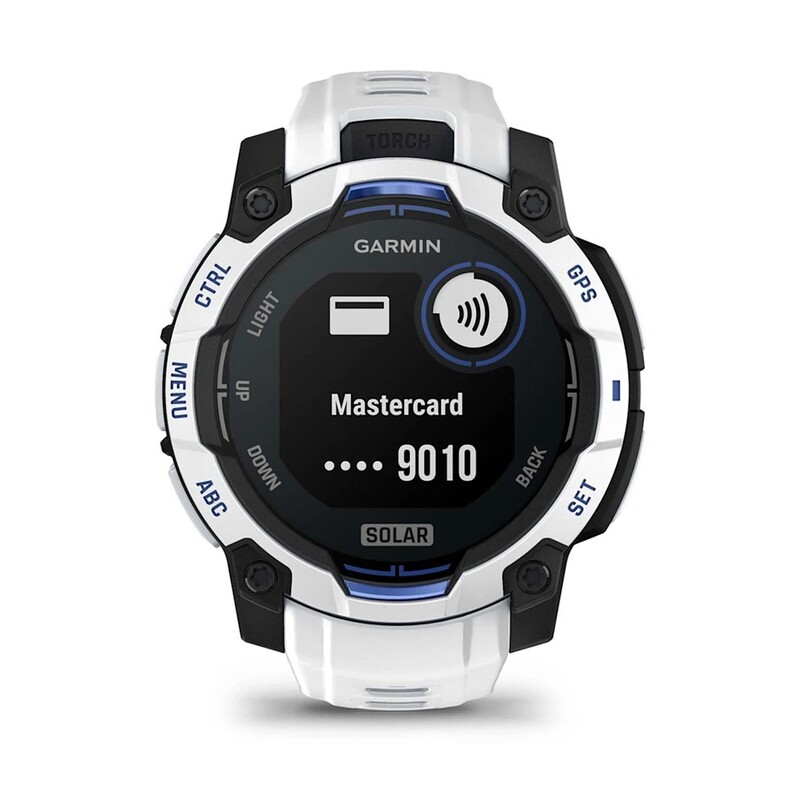 Смарт-часы Garmin Instinct 3 45mm Solar Whitestone with Whitestone/Bolt Blue Silicone Band (010-02934-03)