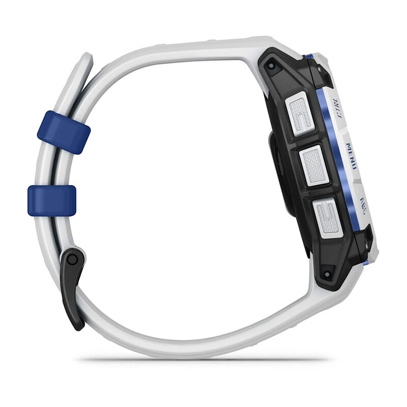 Смарт-часы Garmin Instinct 3 45mm Solar Whitestone with Whitestone/Bolt Blue Silicone Band (010-02934-03)