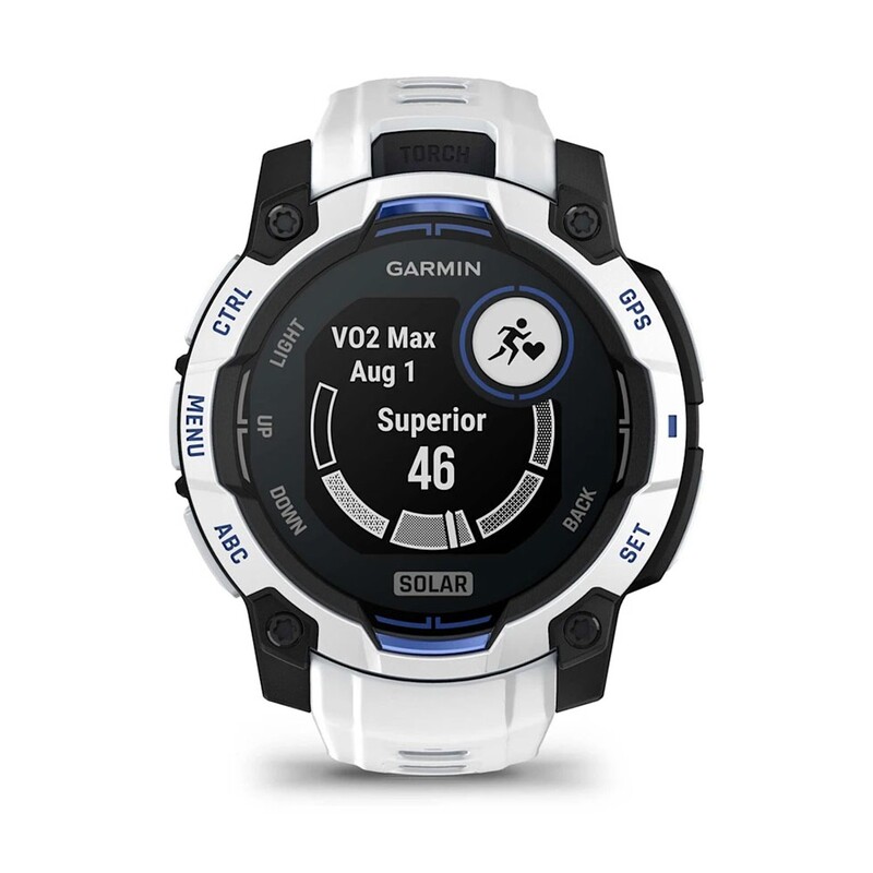 Смарт-часы Garmin Instinct 3 45mm Solar Whitestone with Whitestone/Bolt Blue Silicone Band (010-02934-03)