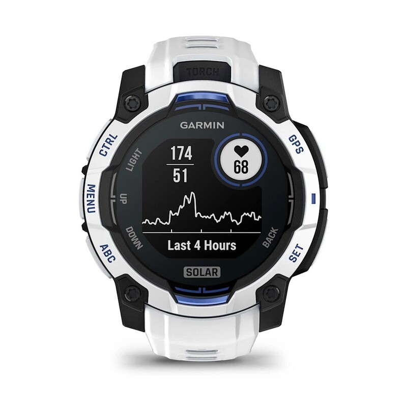 Смарт-часы Garmin Instinct 3 45mm Solar Whitestone with Whitestone/Bolt Blue Silicone Band (010-02934-03)