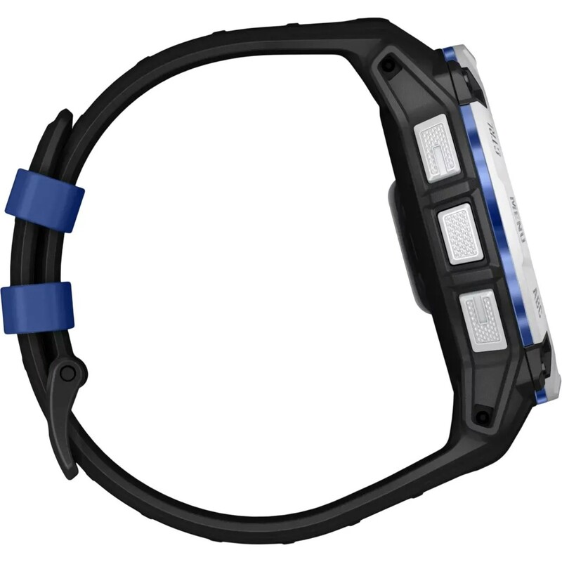 Смарт-годинник Garmin Instinct 3 50mm Solar Whitestone with Black/Bolt Blue Silicone Band (010-02935-03)