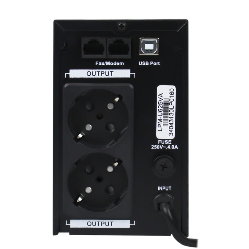ИБП LogicPower LPM-U625VA, Lin.int., AVR, 2 x евро, USB, металл