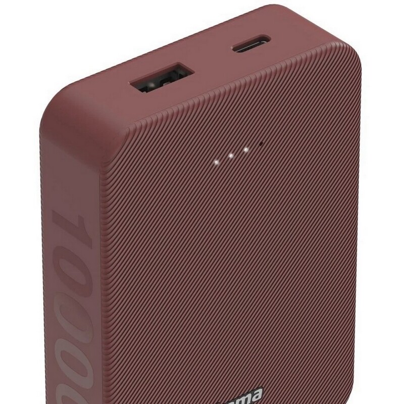 Універсальна мобільна батарея Hama 10000mAh 15W Red (00201714)