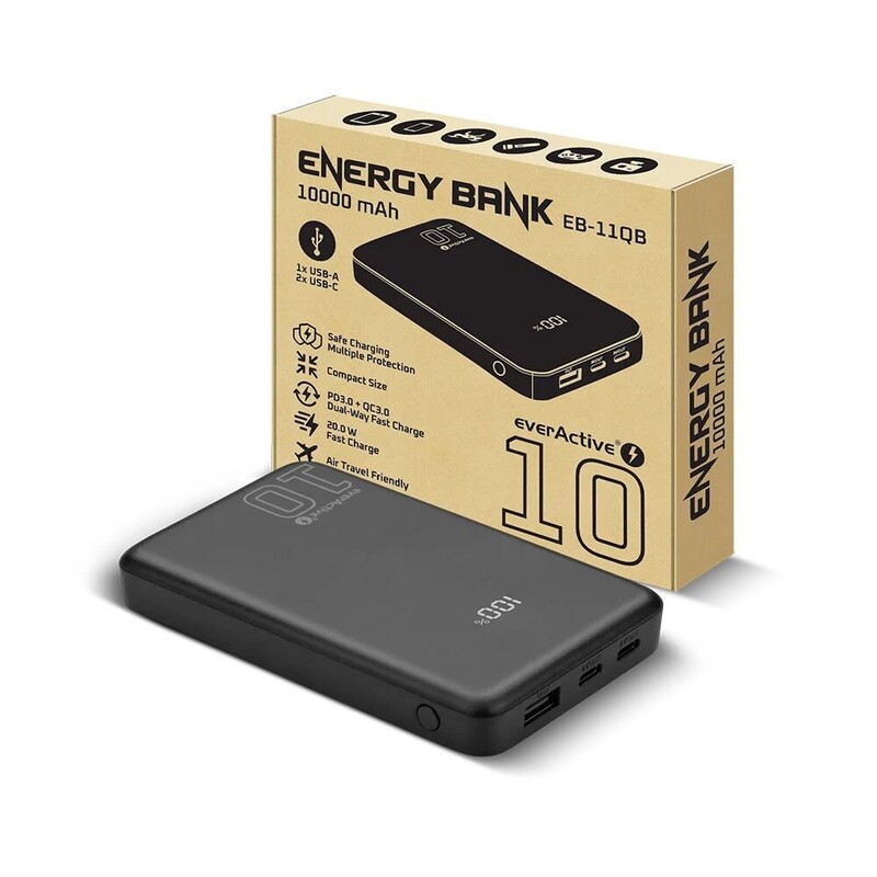 Универсальная мобильная батарея everActive EB-11QB 10000mAh Black