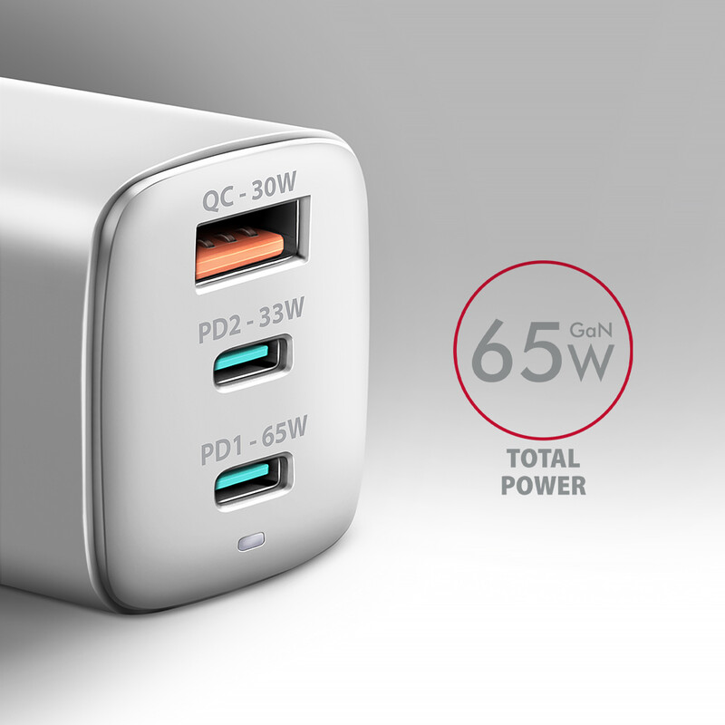 Зарядное устройство Axagon 65W White (ACU-DPQ65W)