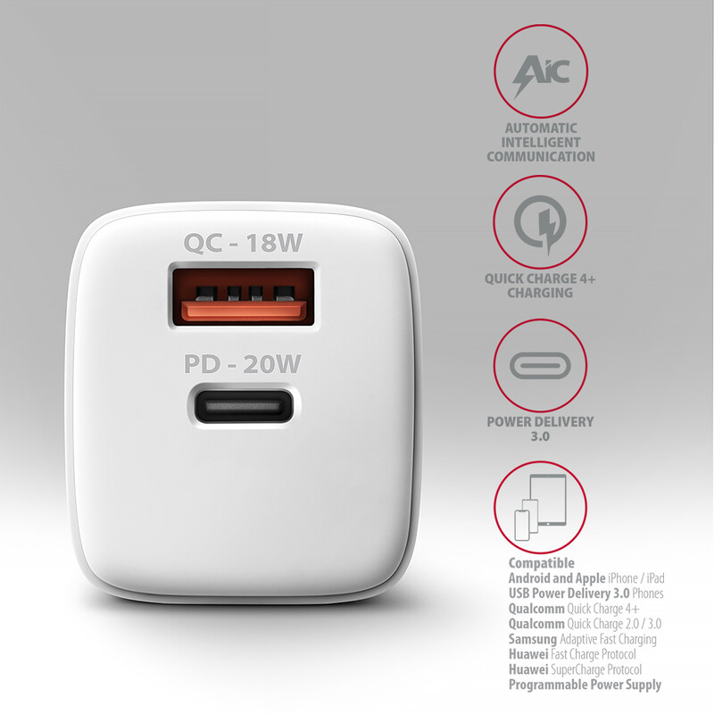 Зарядное устройство Axagon 20W White (ACU-PQ20W)