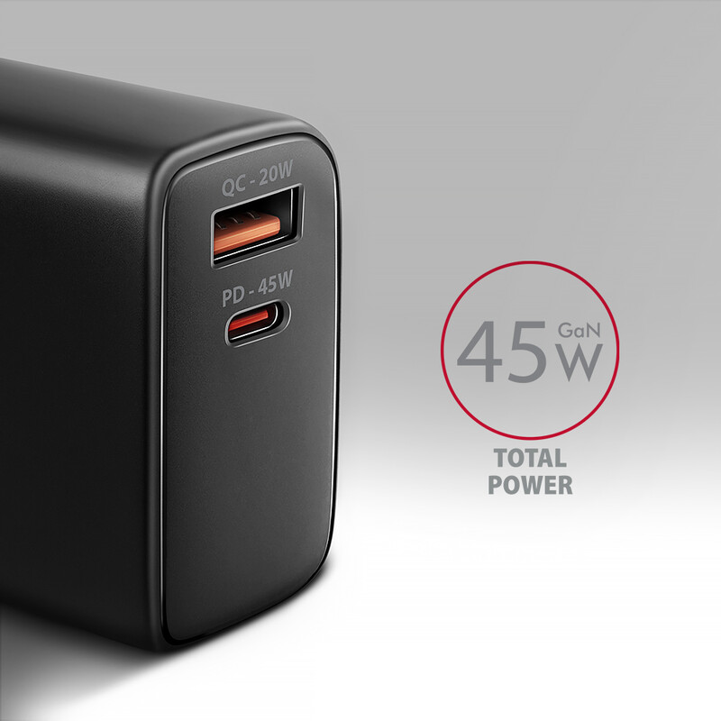 Зарядное устройство Axagon 45W Black (ACU-PQ45)