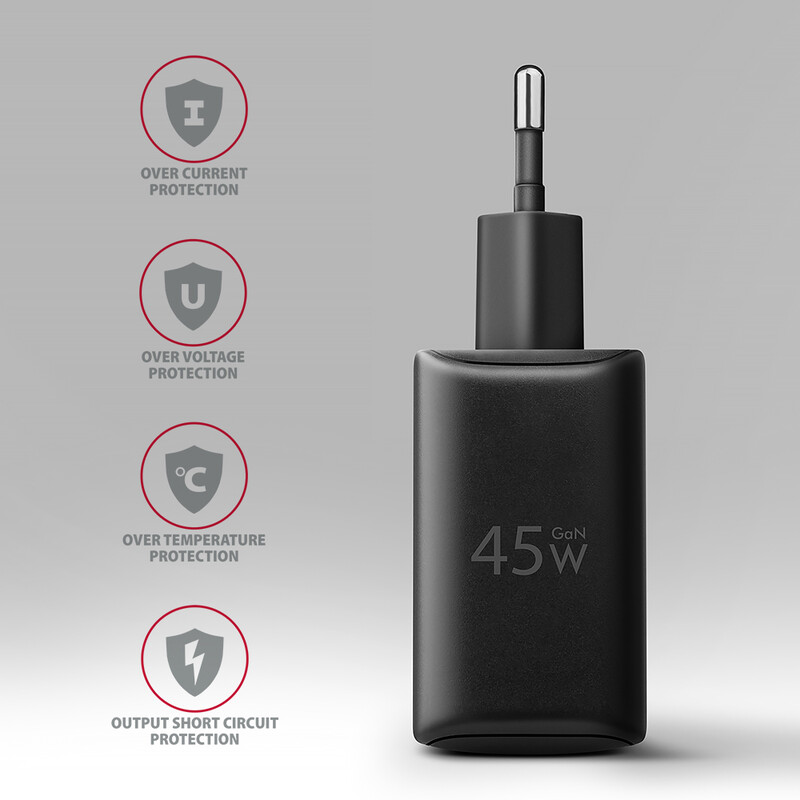 Зарядное устройство Axagon 45W Black (ACU-PQ45)