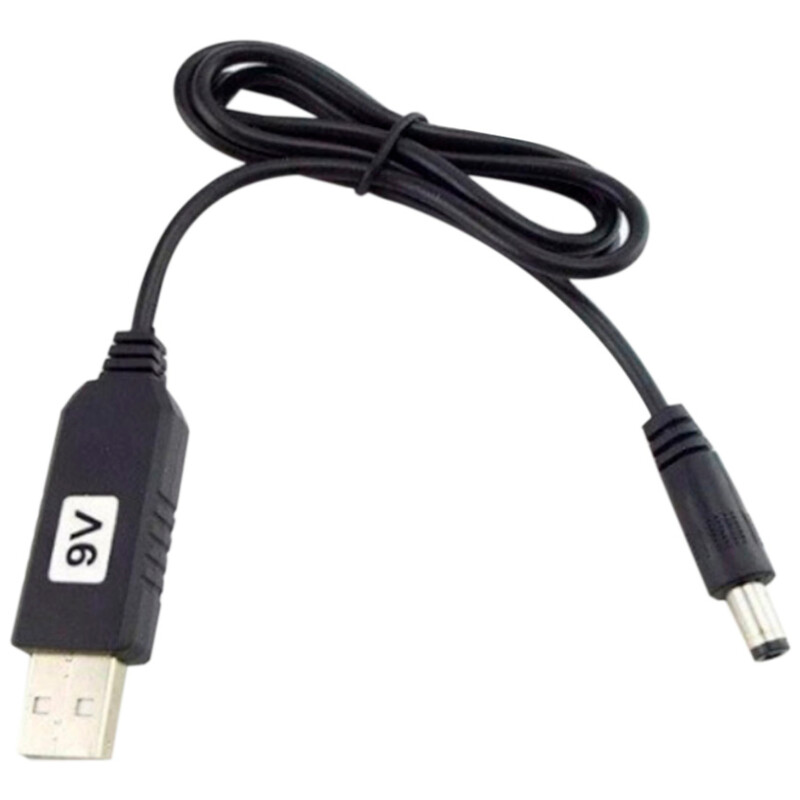 Кабель Power Boost cable USB - DC 5.5x2.1 9V (M/M), 1 м, Black