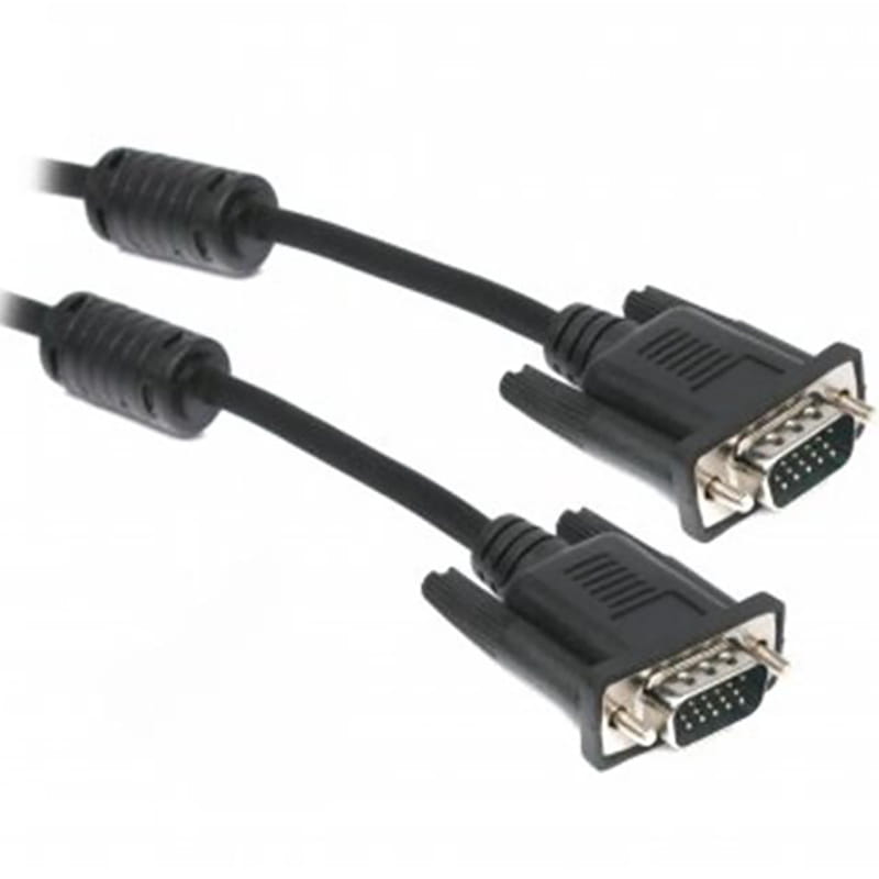 Кабель Maxxter (V-VGA-6) VGA-VGA HD15M/HD15M 3+4C, с 2-мя фер, 1.8м, черный