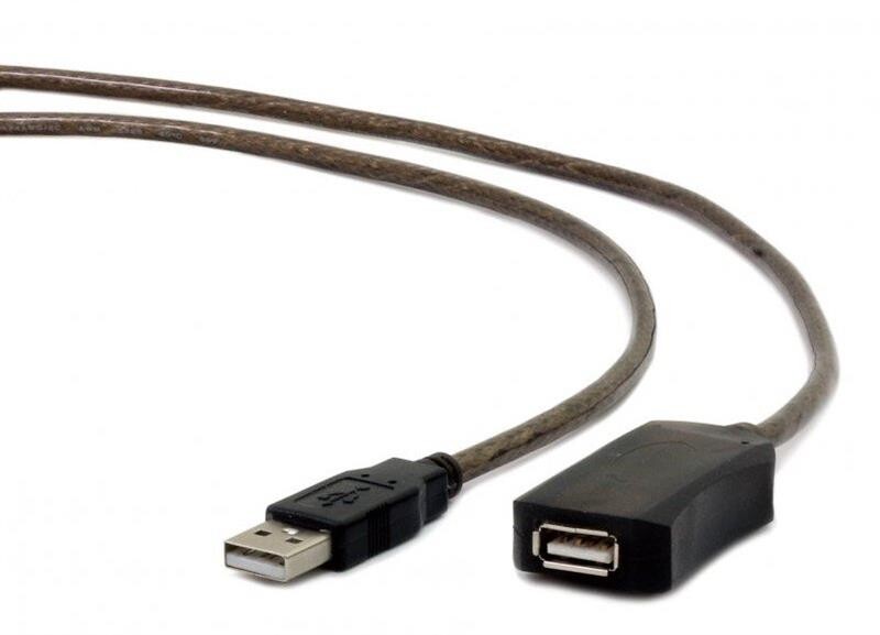 Кабель Cablexpert USB - USB V 2.0 (F/M), активный удлинитель, 5 м, черный (UAE-01-5M)