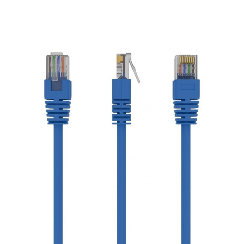 Патч-корд UTP Cablexpert (PP12-3M/B) cat.5Е, литий, 50u штекер із засувкою, 3м, синій