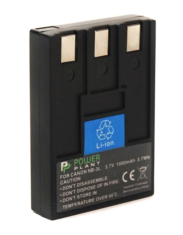 Акумулятор PowerPlant Canon NB-3L 1000mAh (DV00DV1005)