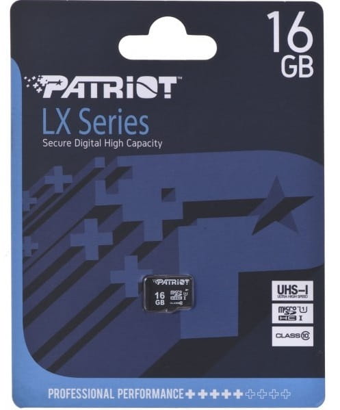 Карта памяти MicroSDHC 16GB UHS-I Class 10 Patriot LX (PSF16GMDC10)