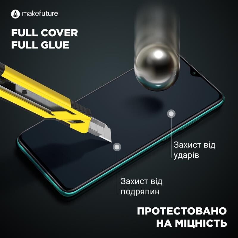 Захисне скло MakeFuture для Samsung Galaxy A21s SM-A217 Full Cover Full Glue, 0.25mm (MGF-SA21S)