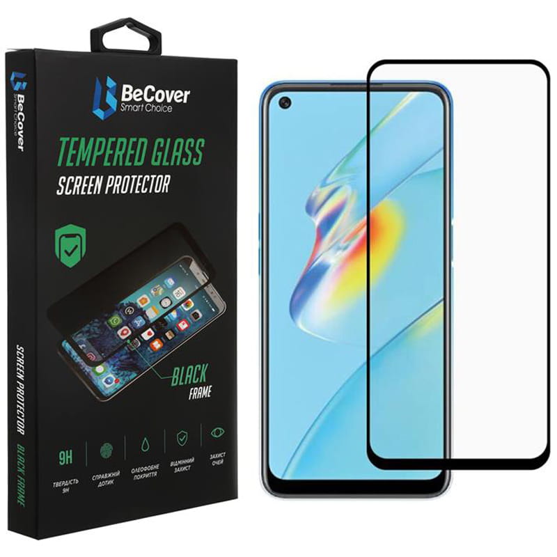 Защитное стекло BeCover для Oppo A54 Black (706655)