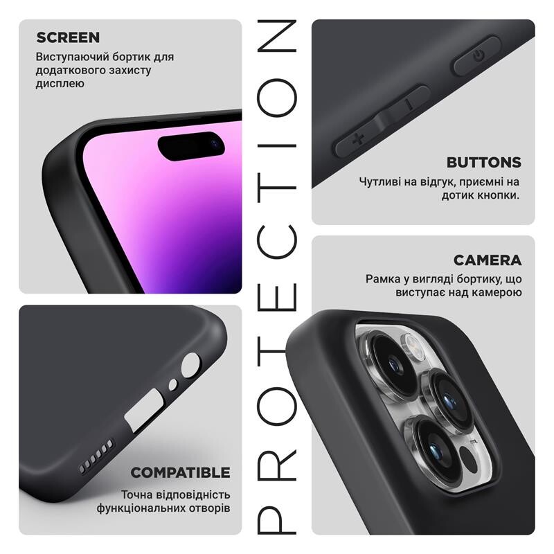 Чохол-накладка Armorstandart Matte Slim Fit для Xiaomi Redmi 13C/Poco C65 Camera cover Black (ARM72470)