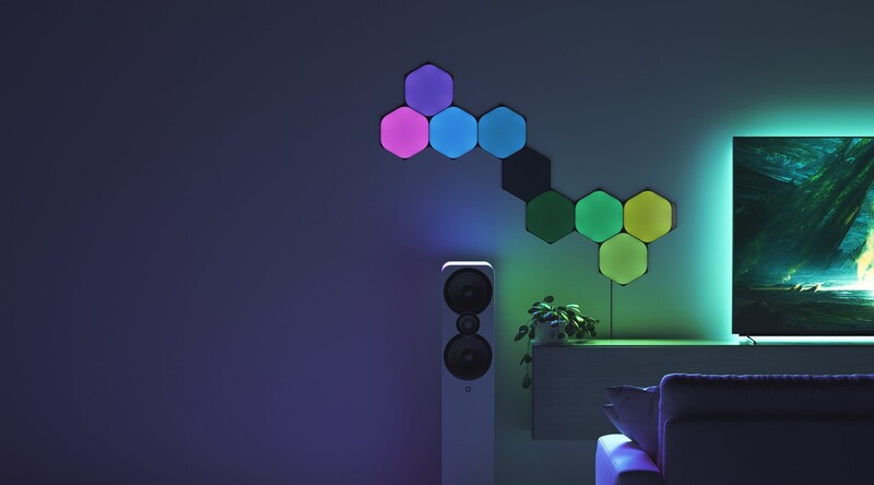 Умная система освещения Nanoleaf Shapes Ultra Black Hexagons Starter Kit, Apple HomeKit, 9 шт. (NL42-0102HX-9PK)