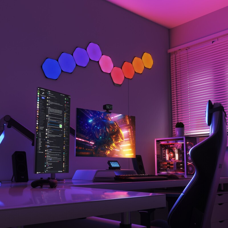 Умная система освещения Nanoleaf Shapes Ultra Black Hexagons Starter Kit, Apple HomeKit, 9 шт. (NL42-0102HX-9PK)