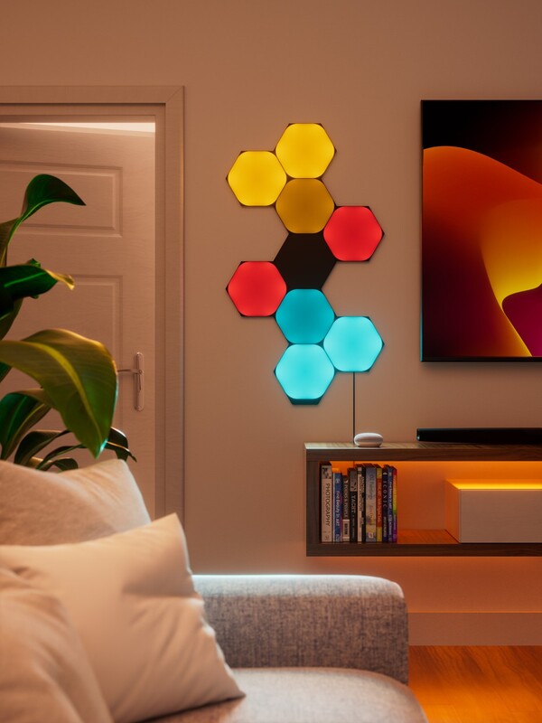 Додаткові панелі Nanoleaf Shapes Ultra Black Hexagons Expansion Pack, Apple HomeKit, 3 шт. (NL42-0101HX-3PK)