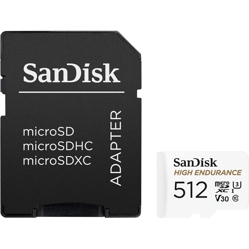 Карта памяти MicroSDXC 512GB UHS-1/U3 Class 10 SanDisk High Endurance R100/W40MB/s + SD-адаптер (SDSQQNR-512G-GN6IA)