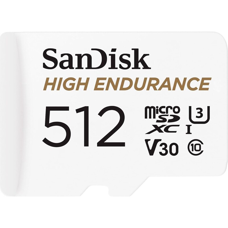 Карта памяти MicroSDXC 512GB UHS-1/U3 Class 10 SanDisk High Endurance R100/W40MB/s + SD-адаптер (SDSQQNR-512G-GN6IA)