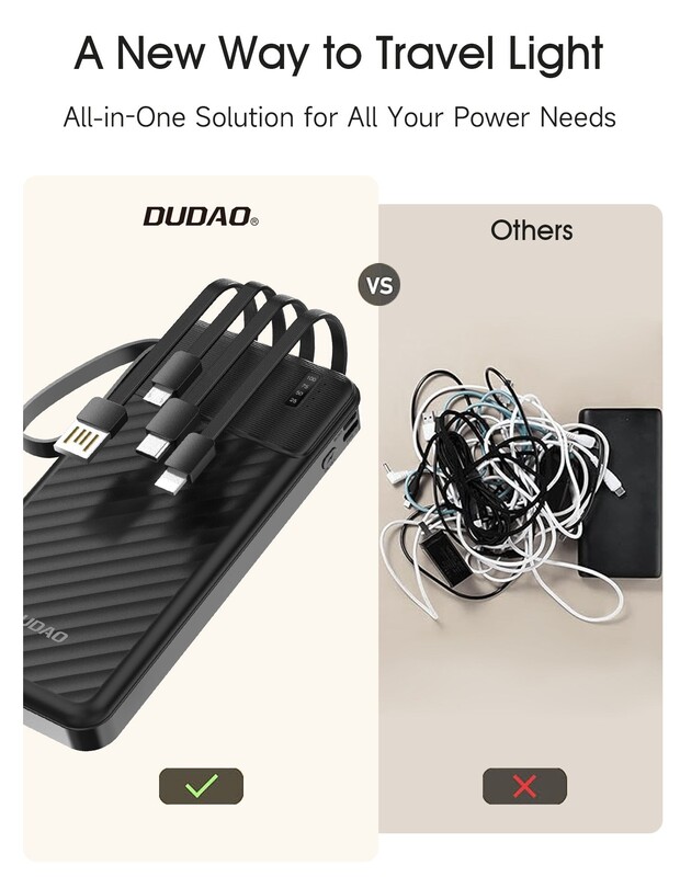 Універсальна мобільна батарея Dudao K11 10000mAh 10W Black (6977196681853)