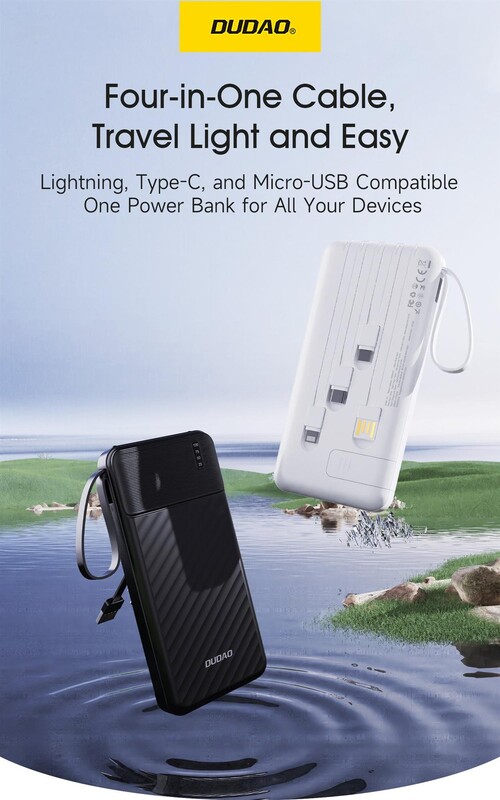 Універсальна мобільна батарея Dudao K11 10000mAh 10W White (6977196681860)