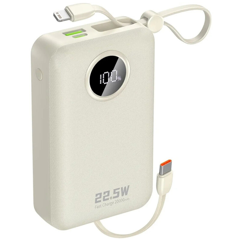 Универсальная мобильная батарея Dudao K14+ 20000mAh 22.5W White (6977196680023)