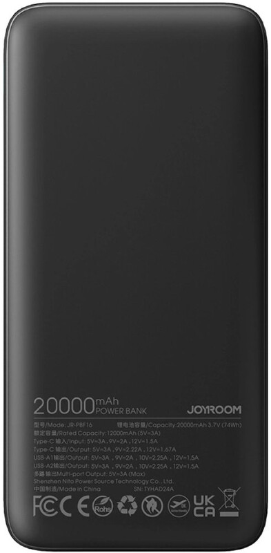 Универсальная мобильная батарея Joyroom 20000 mAh 22.5W Black (JR-PBF16)