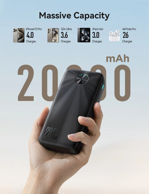 Универсальная мобильная батарея Joyroom 20000 mAh 22.5W Black (JR-PBF16)