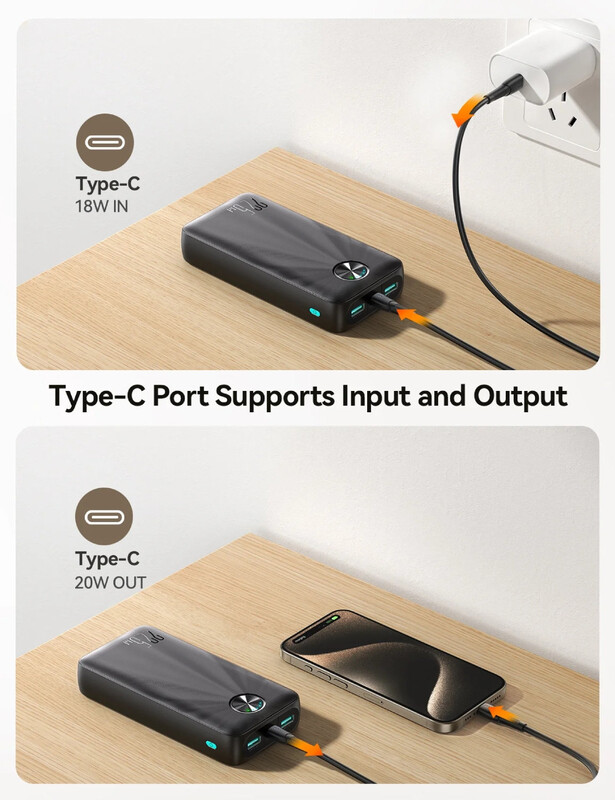 Универсальная мобильная батарея Joyroom 20000 mAh 22.5W Black (JR-PBF16)