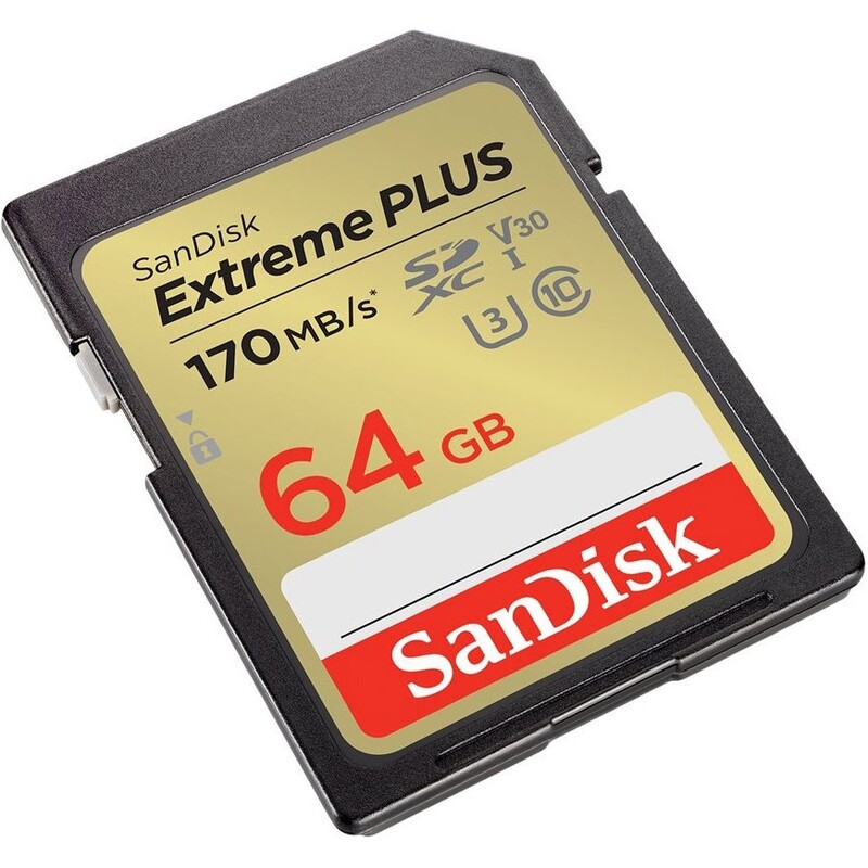 Карта пам`яті SDXC 64GB UHS-I/U3 Class 10 SanDisk Extreme Plus R170/W80MB/s (SDSDXW2-064G-GNCIN)