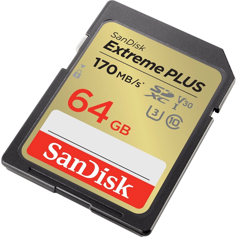 Карта пам`яті SDXC 64GB UHS-I/U3 Class 10 SanDisk Extreme Plus R170/W80MB/s (SDSDXW2-064G-GNCIN)