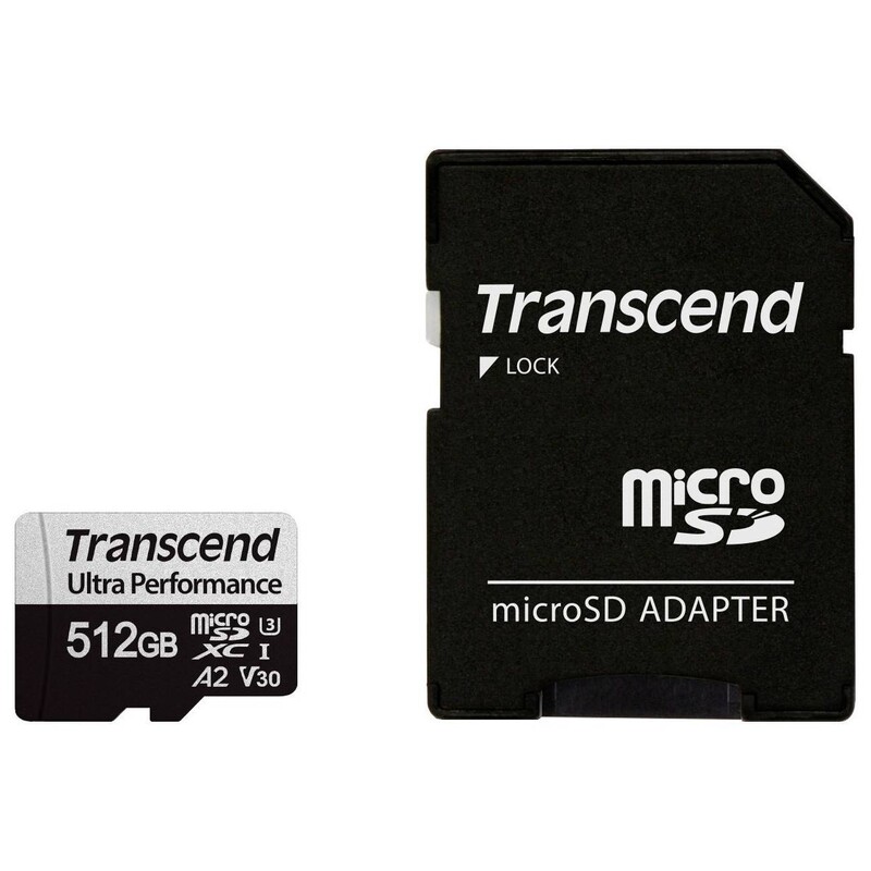 Карта памяти MicroSDXC 512GB UHS-I/U3 Class 10 Transcend 340S R160/W125MB/s + SD-адаптер (TS512GUSD340S)