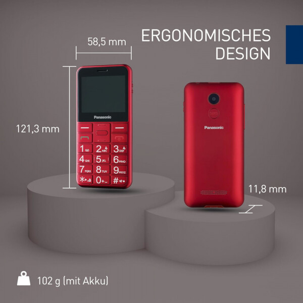 Мобильный телефон Panasonic KX-TU155 Dual Sim Red (KX-TU155EXRN)