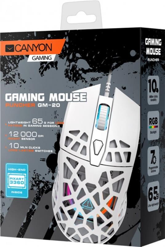 Мышь Canyon Puncher CND-SGM20W White USB