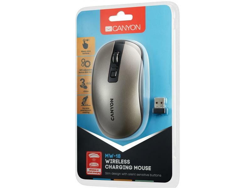 Мышь беспроводная Canyon CNS-CMSW18DG Dark Grey